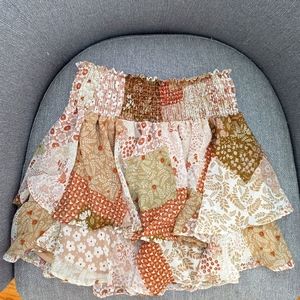 Altar'd State Mauve Ruffle Mini Skirt